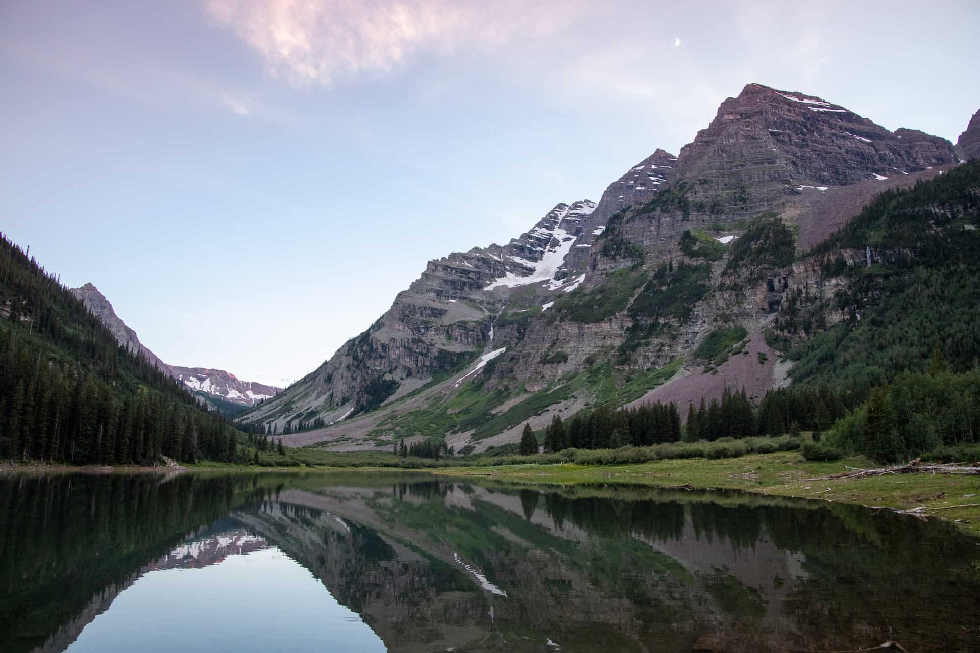 Maroon Bells at sunset
